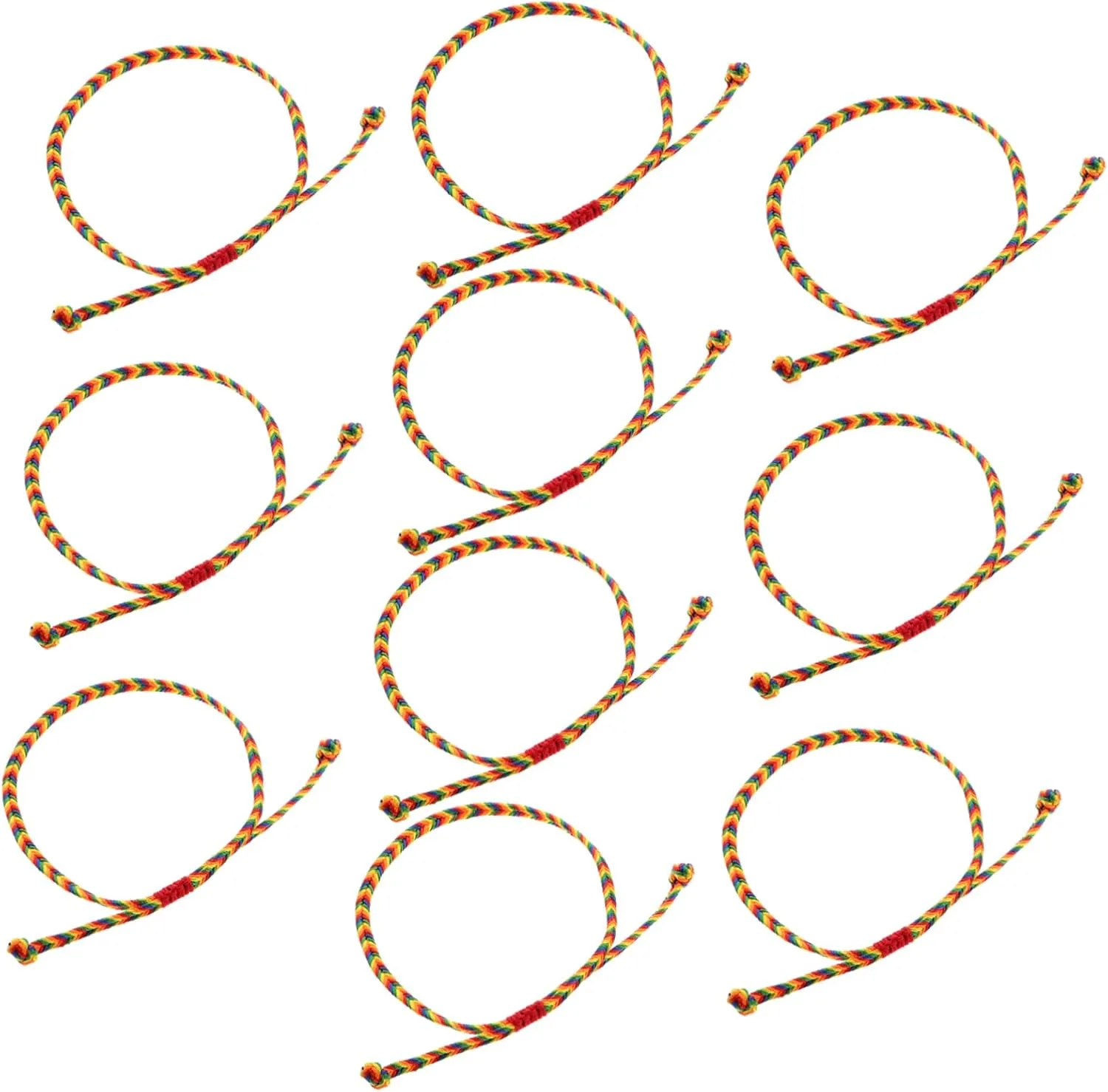 10pcs Braided Rope Bracelets Handmade Ethnic Boho Jewelry for Women Adjustable Friendship Anklets Summer Beach Anklets for Parties