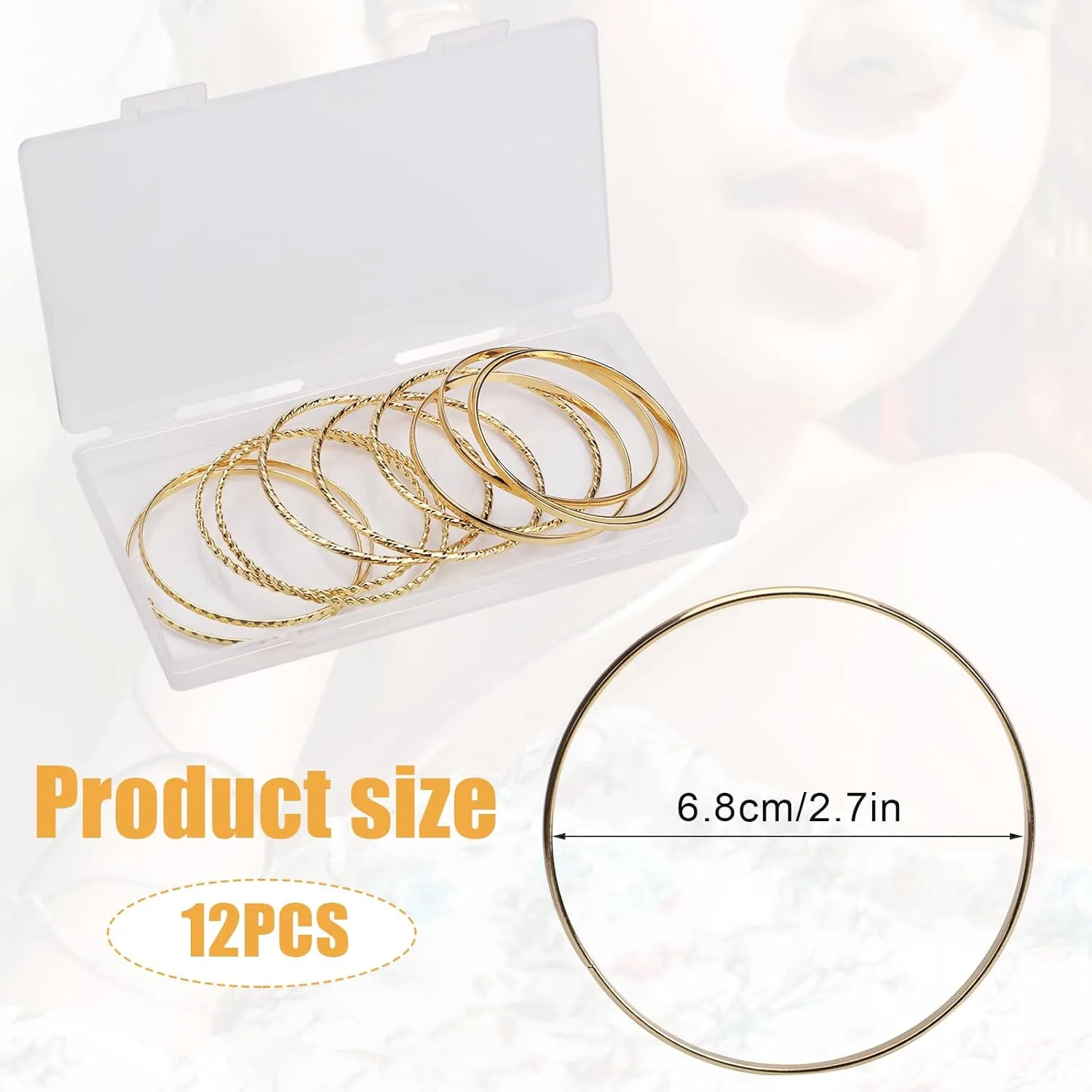 12pcs Boho Bangles for Women, Silver Bracelets Stackable Bracelets Trendy Layered Bangles for Women Girls Jewelry Gifts