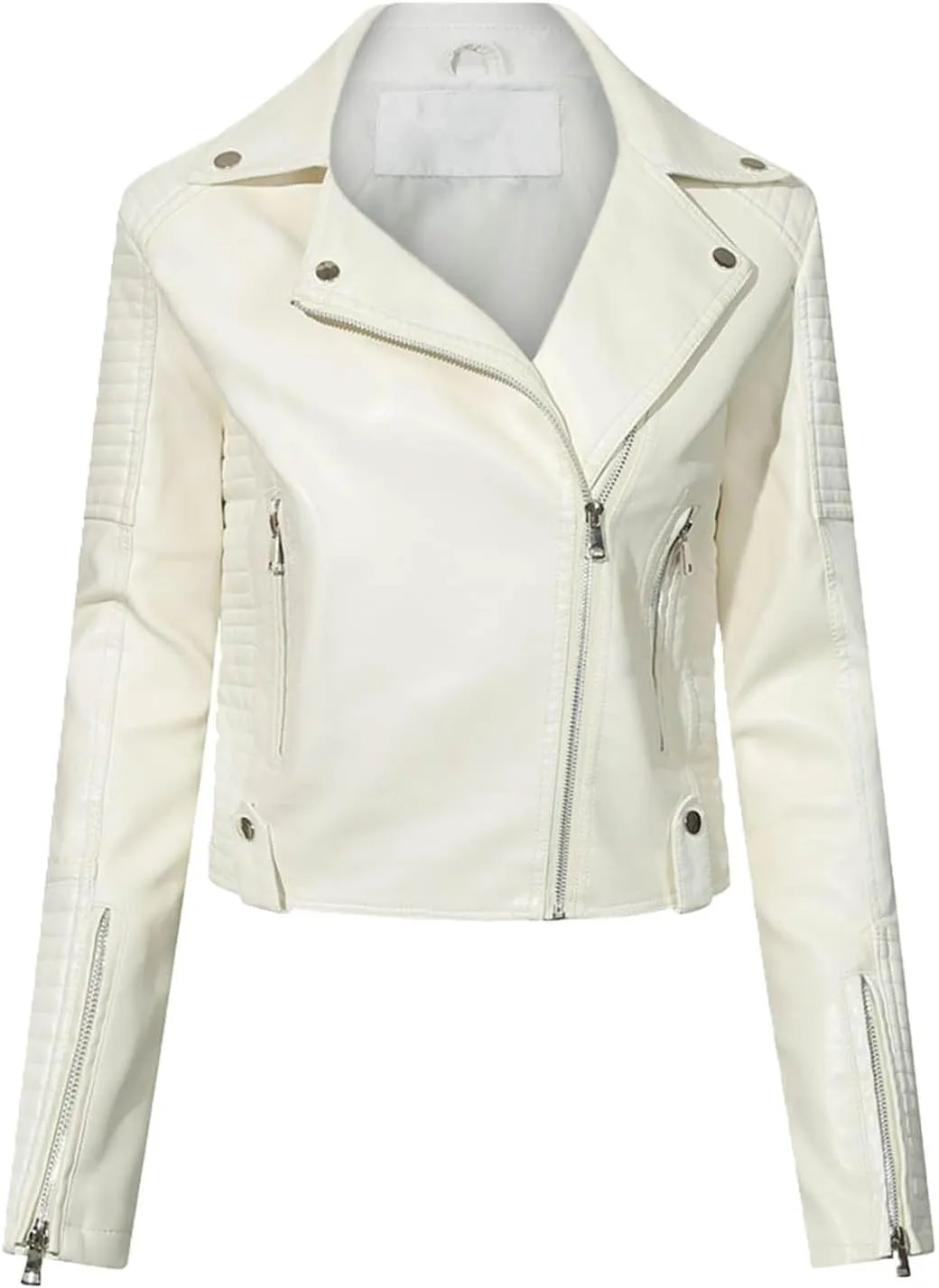2024 Faux Leather Jackets For Women Lightweight Notch Collar Vegan Cropped Jacket Trendy Zipper Motorcycle Suede Coat