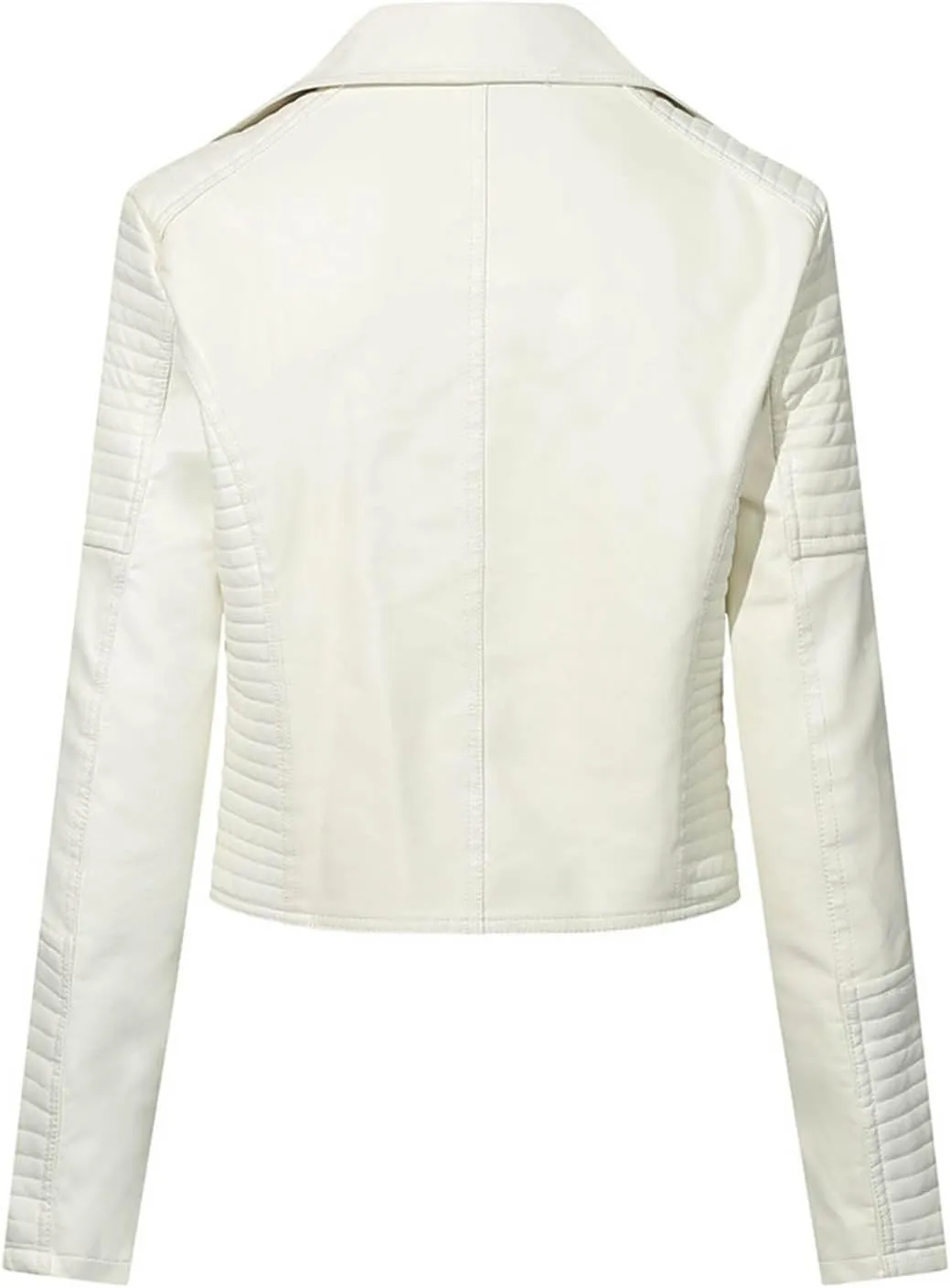 2024 Faux Leather Jackets For Women Lightweight Notch Collar Vegan Cropped Jacket Trendy Zipper Motorcycle Suede Coat