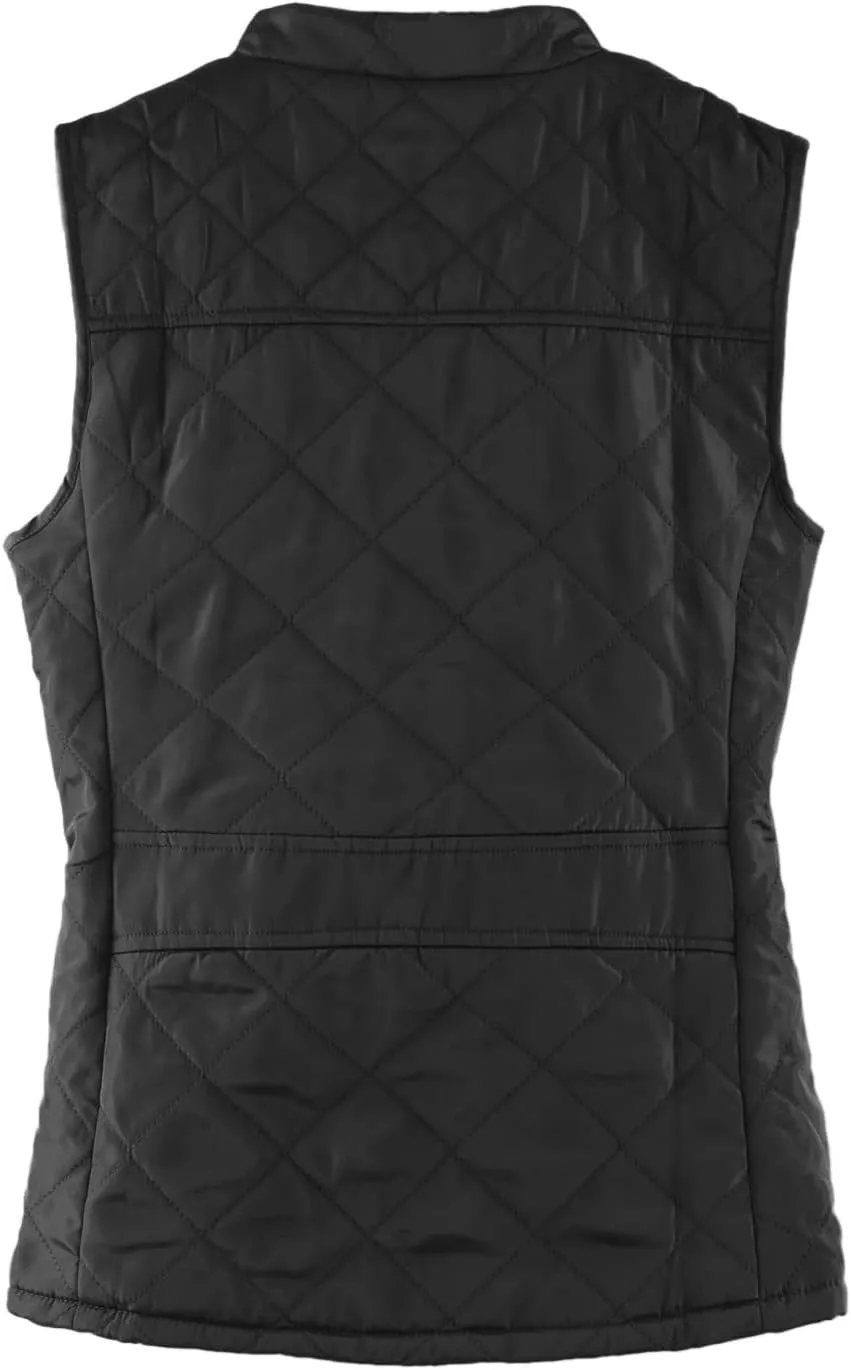 2024 Women's Lightweight Quilted Softshell Vest Winter Windproof Puffer Vests Full Zip Up Sleeveless Down Coats Jackets