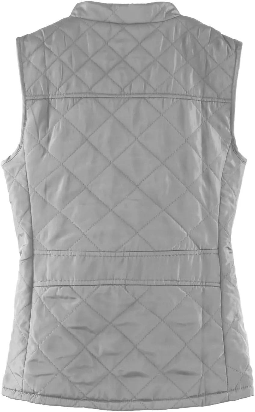 2024 Women's Lightweight Quilted Softshell Vest Winter Windproof Puffer Vests Full Zip Up Sleeveless Down Coats Jackets