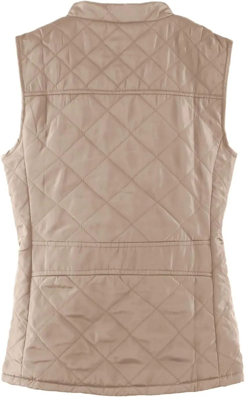 2024 Women's Lightweight Quilted Softshell Vest Winter Windproof Puffer Vests Full Zip Up Sleeveless Down Coats Jackets