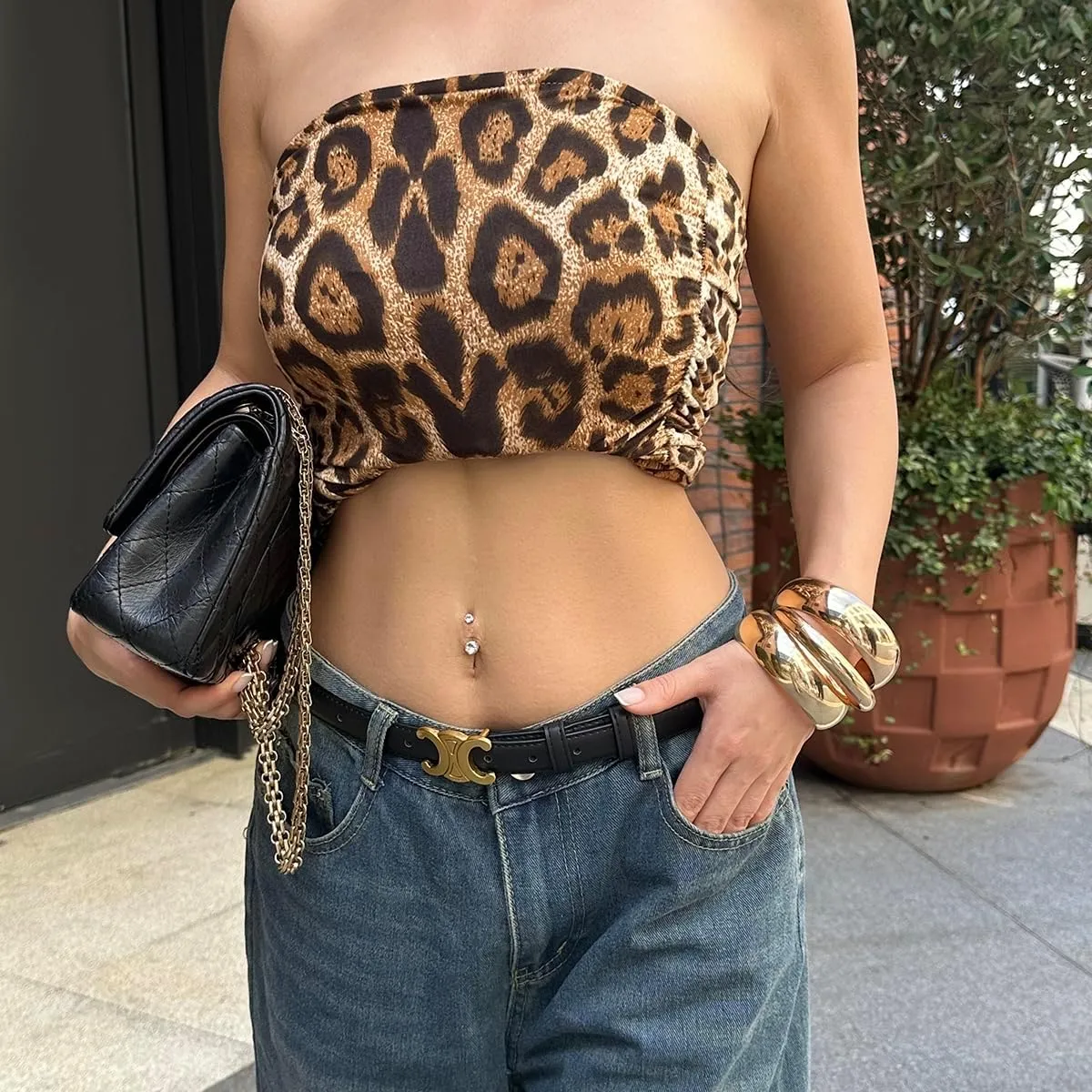 3PCS Chunky Gold Bangle Bracelets for Women Trendy Wide Wrist Cuff Bracelets Stack Statement Bangle Fashion Jewelry Gift