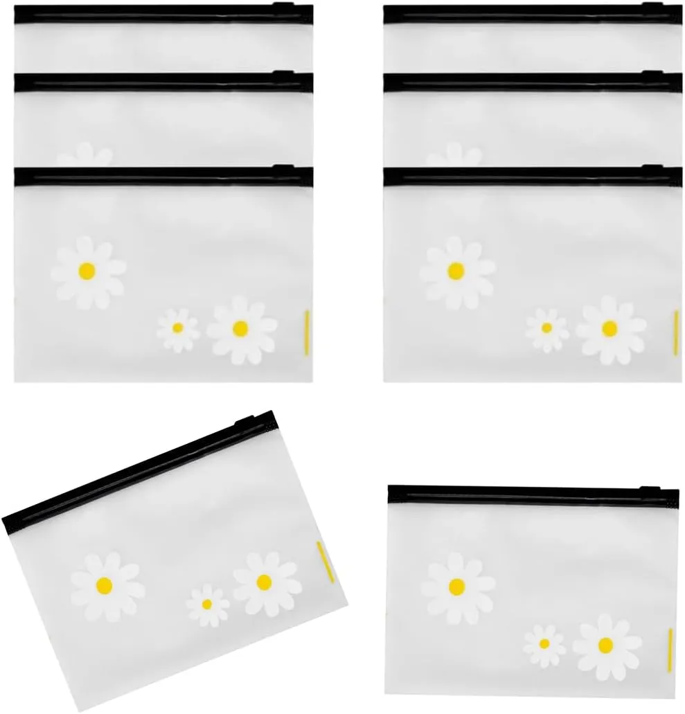 8PCS Translucent Zipper Bags Mini Travel Toiletry Bag Clear Zipper Pouches Zipper Pocket Pouch Plastic Cosmetic Bags for Women