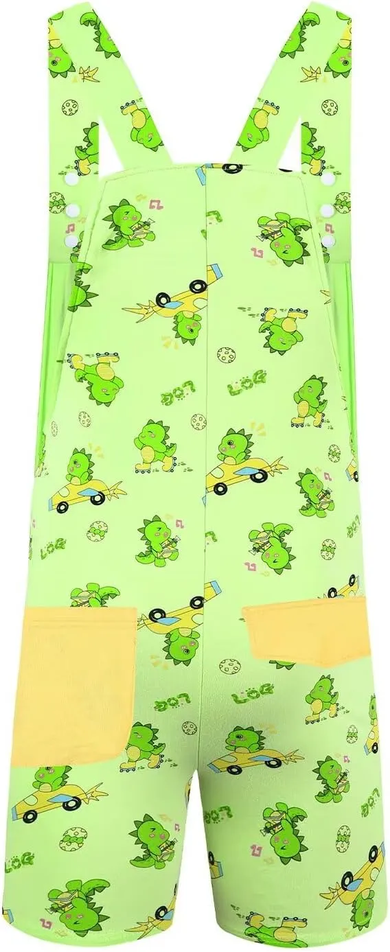 Adult Overalls Cotton Rompers Jumpsuit for Men Oversize Bib Shorts with Pocket