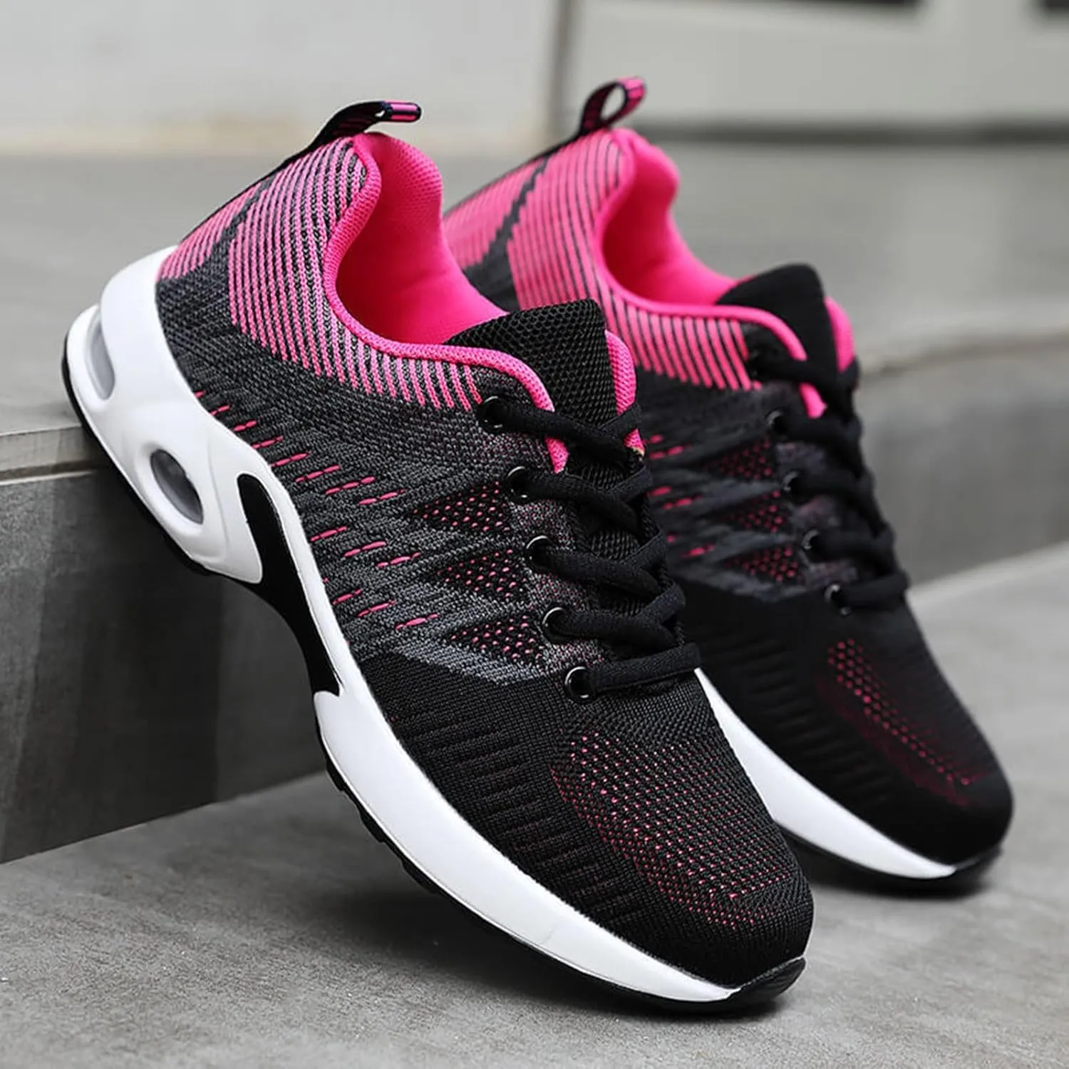 Air Cushion Sole Sneakers for Women Lightweight Casual Sneakers for Gym Travel Work Arch Support Walking Shoe