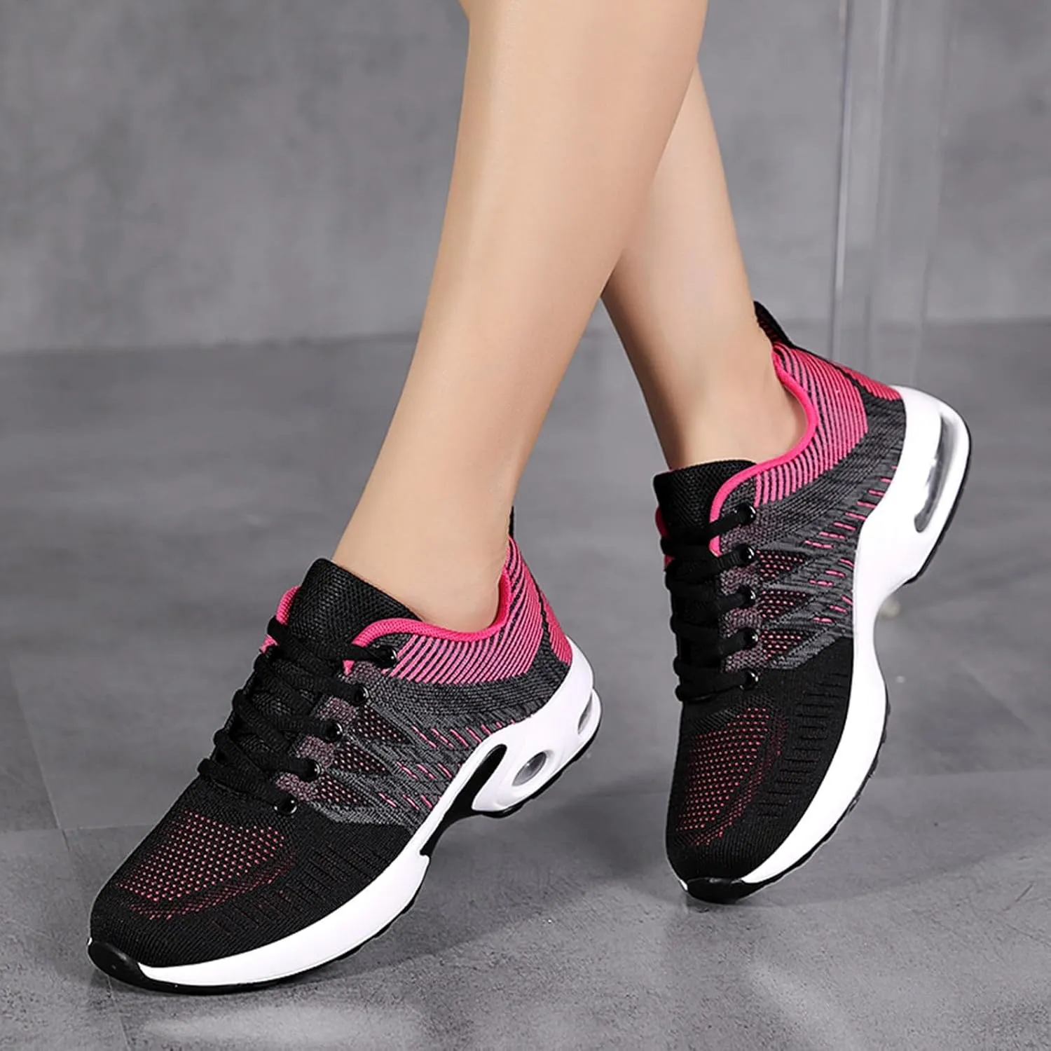 Air Cushion Sole Sneakers for Women Lightweight Casual Sneakers for Gym Travel Work Arch Support Walking Shoe