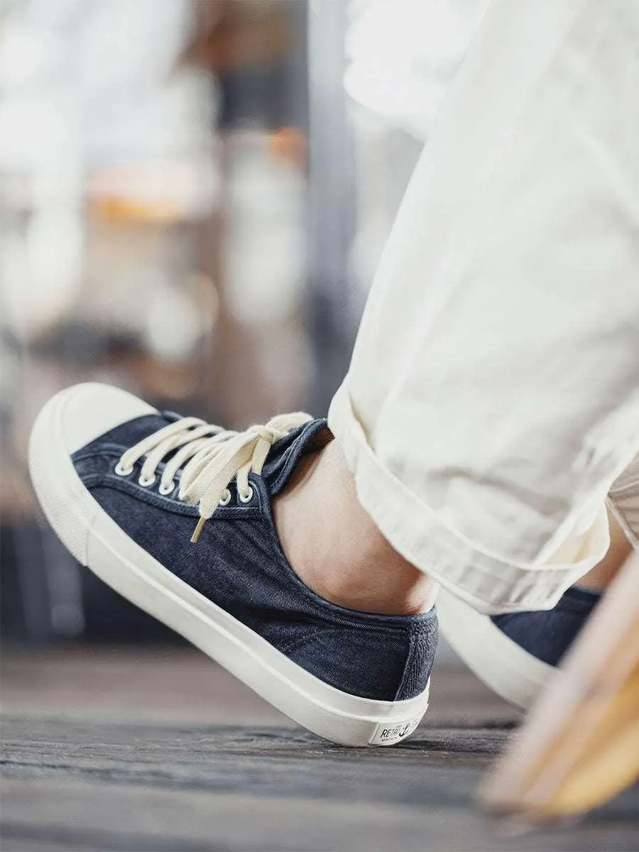 American Retro Denim Blue Canvas Shoes