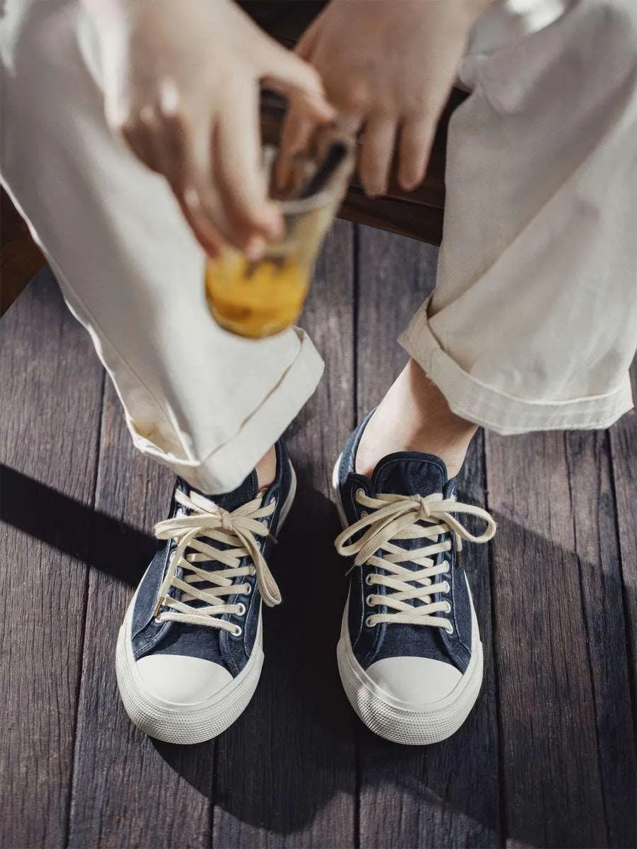 American Retro Denim Blue Canvas Shoes