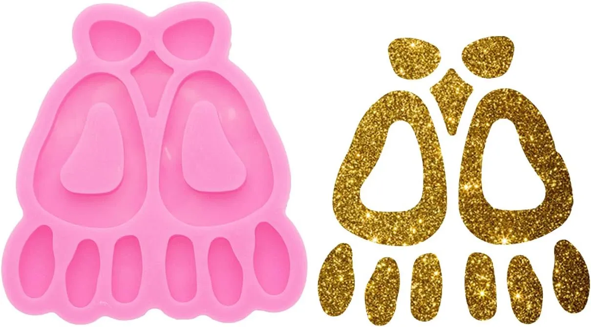 Angel Wings Shiny Horseshoe Shape Earrings Resin Silicone Mold, for Small Size Earrings Ear Studs Agate Pearl Pendant Crafting Making Epoxy Resin Molds