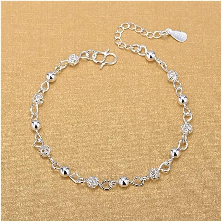 Anklet Anklets 925 Silver Anklet Women Friend Foot Barefoot Leg Jewelry Anklet for Women