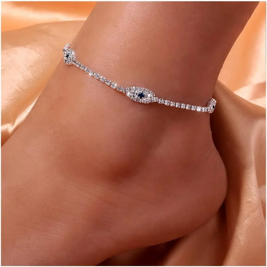 Anklet Fashion Ankle Bracelet for Women Sandals Beach Anklet Jewelry Anklet for Women (Metal Color : Silver Anklet)