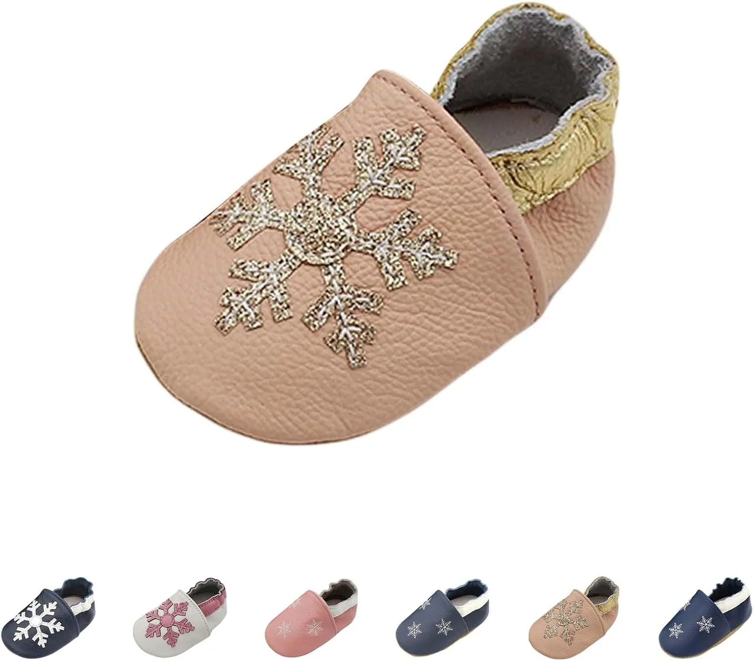 Baby Girls Baby Boys Christmas Flat Shoes Toddler Soft Sole Shoes First Walking ??rib Shoes Flat Snowflakes Print Shoes