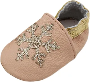 Baby Girls Baby Boys Christmas Flat Shoes Toddler Soft Sole Shoes First Walking ??rib Shoes Flat Snowflakes Print Shoes