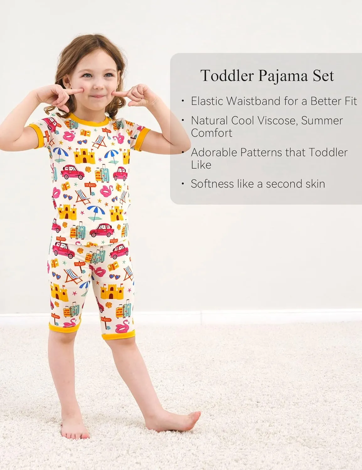 Bamboo-derived Viscose Boys' Pajama Sets Baby and Toddler Short Sleeve 2 Pcs Boys' Sleepwear
