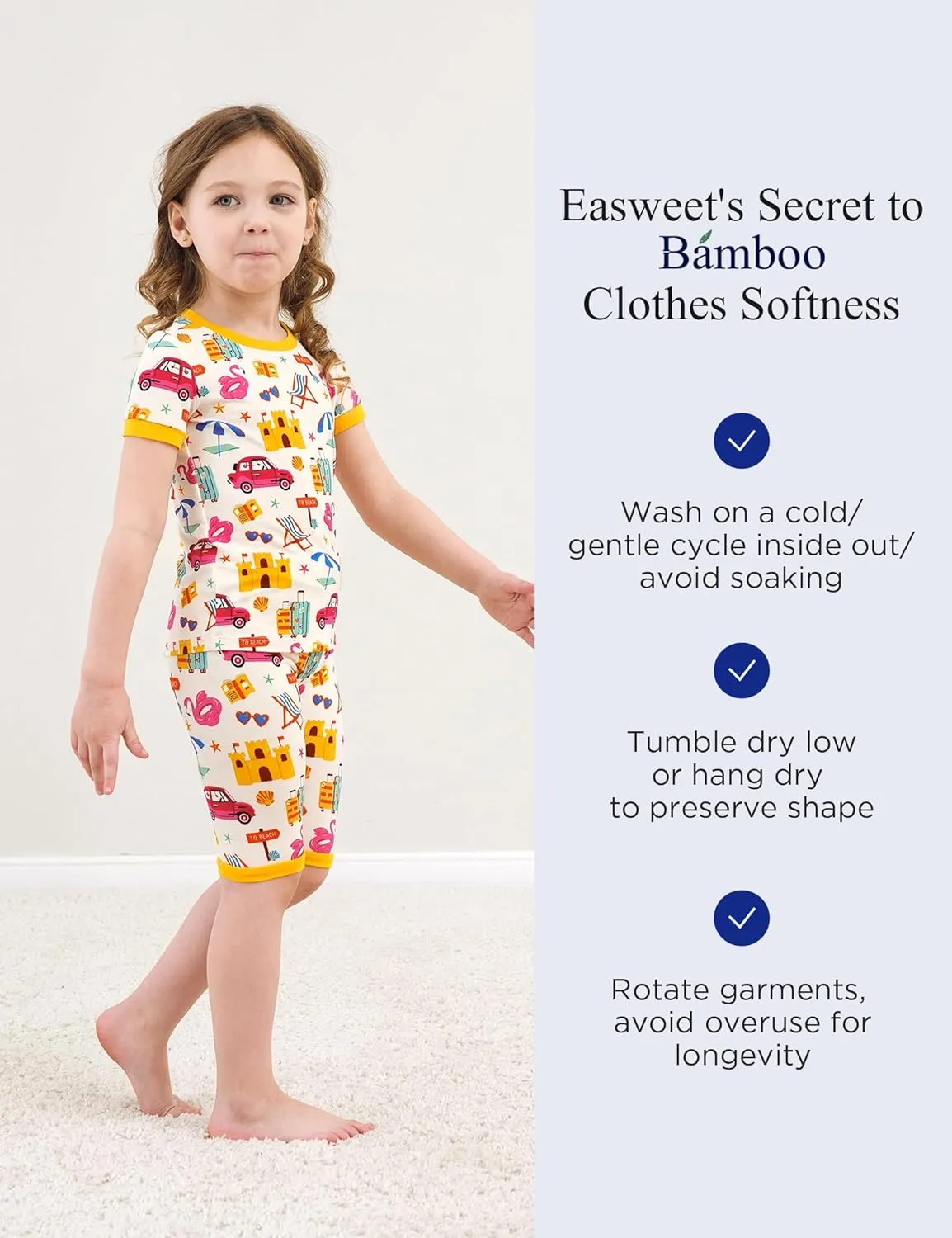 Bamboo-derived Viscose Boys' Pajama Sets Baby and Toddler Short Sleeve 2 Pcs Boys' Sleepwear