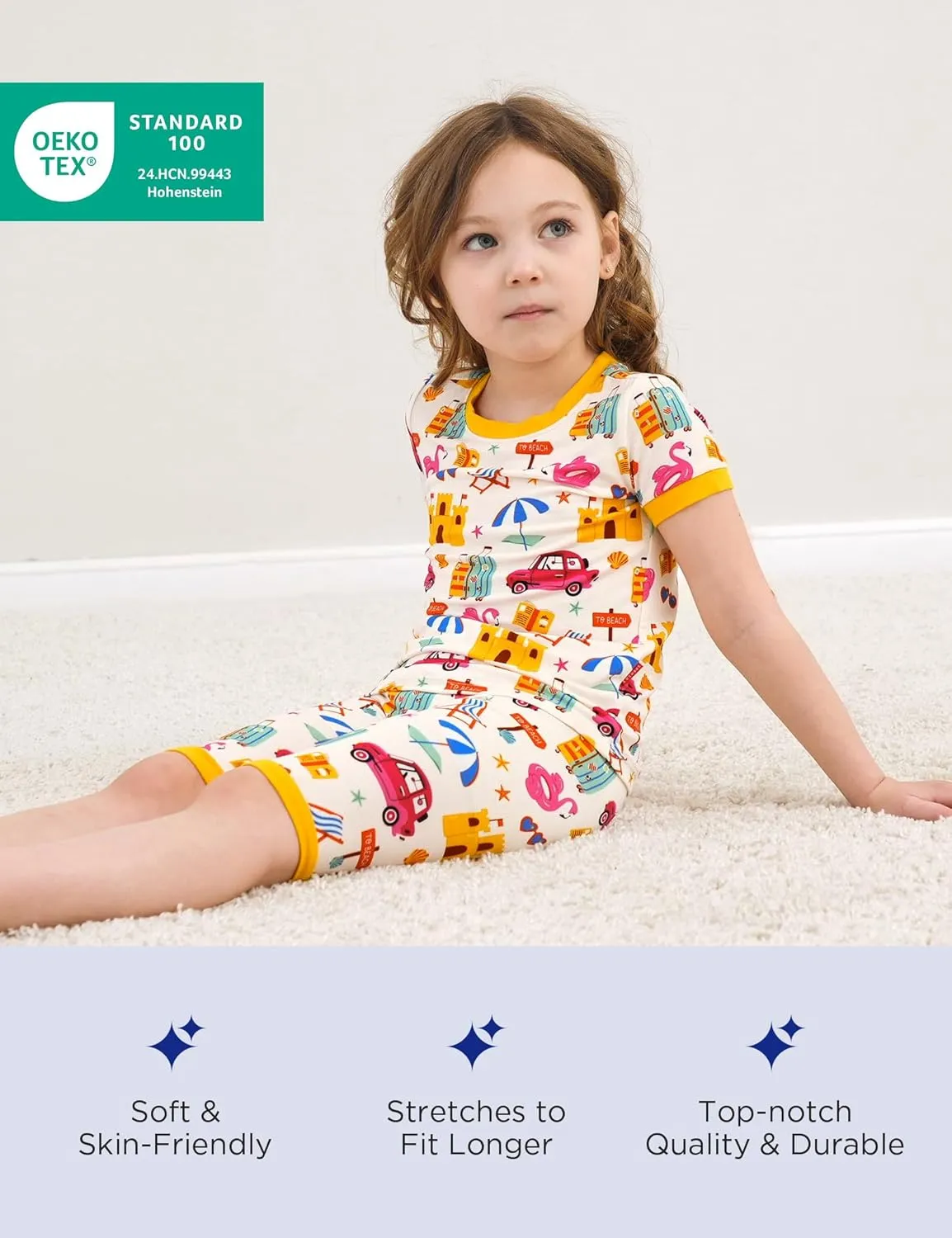 Bamboo-derived Viscose Boys' Pajama Sets Baby and Toddler Short Sleeve 2 Pcs Boys' Sleepwear