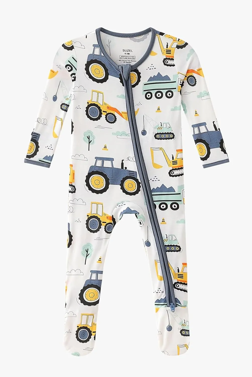 Bamboo Viscose Baby Footed Pajamas - Baby Infant Boys Girls One Piece Romper - Sleep 'N Play PJs