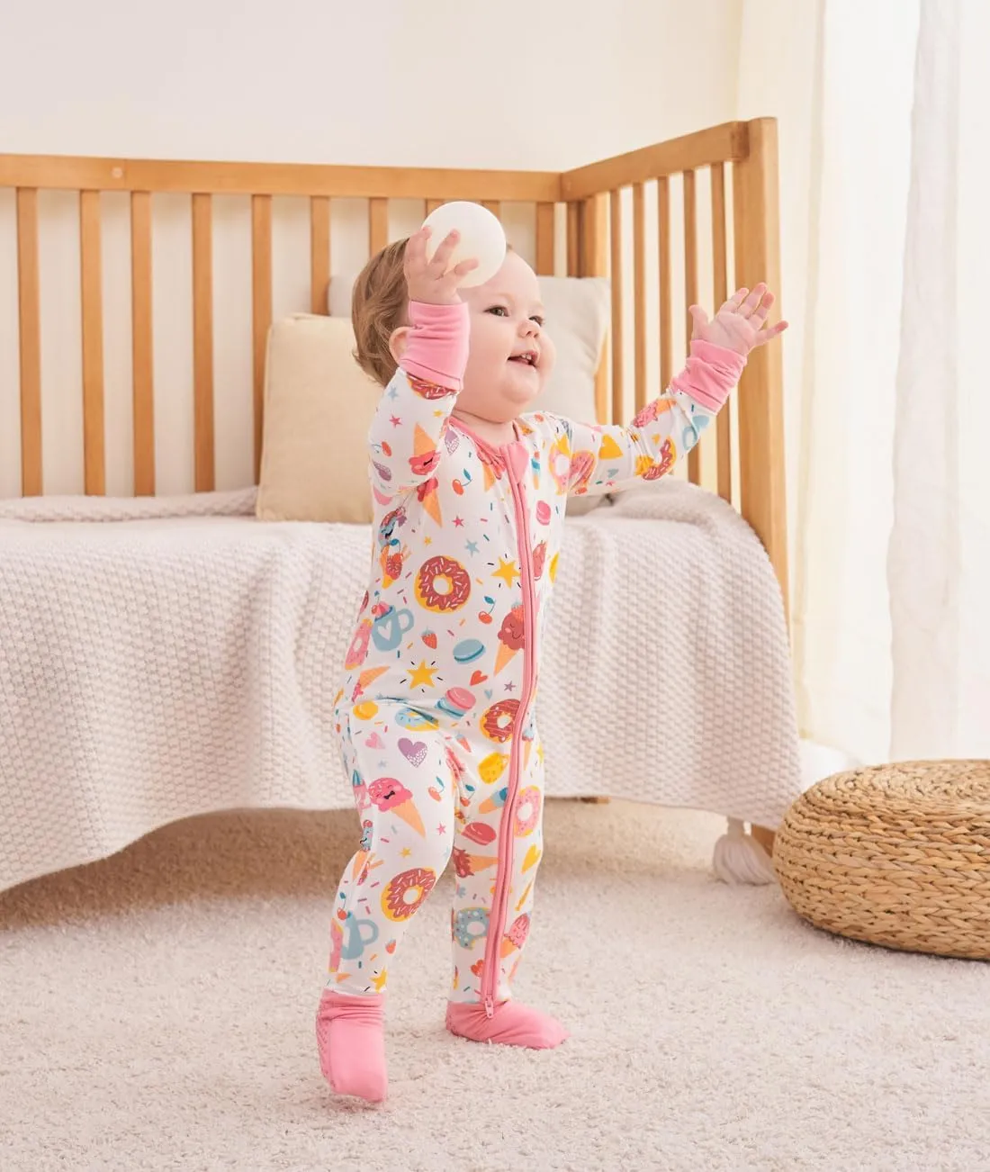 Bamboo Viscose Baby Pajamas Footless Romper - Infant Boys Girls One Piece Jumpsuits Clothes 0/3/6/12/18/24 Months