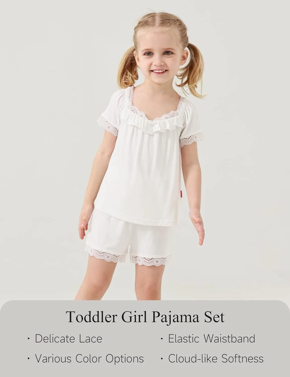 Bamboo Viscose Girls' Sleepwear Short sleeve Top with Shorts 2 Pieces Girls' Pajama Sets