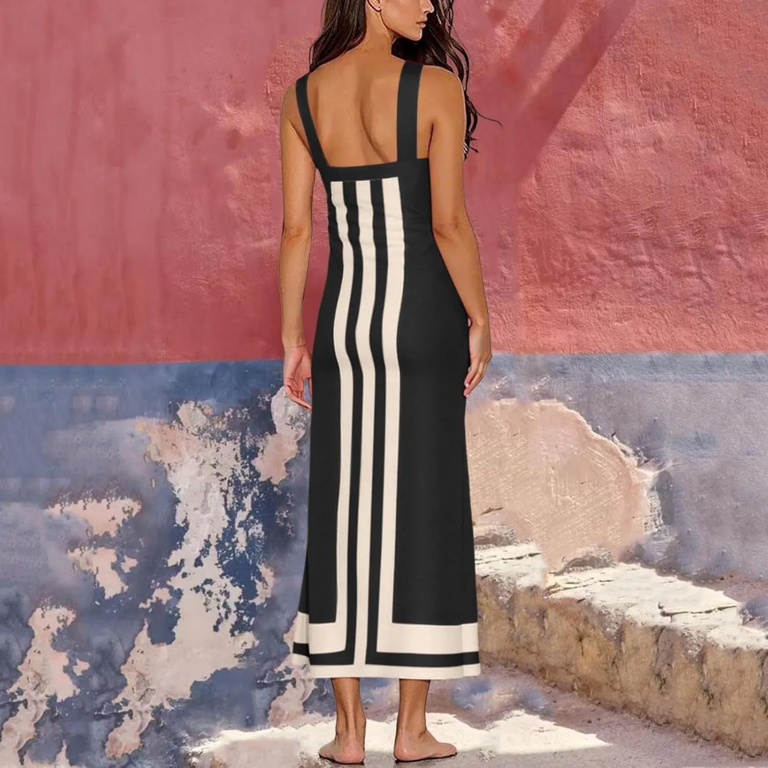Beach Dresses for Women Casual Sleeveless Strapped Long Sundresses 2025 Summer Boho Vacation Dress