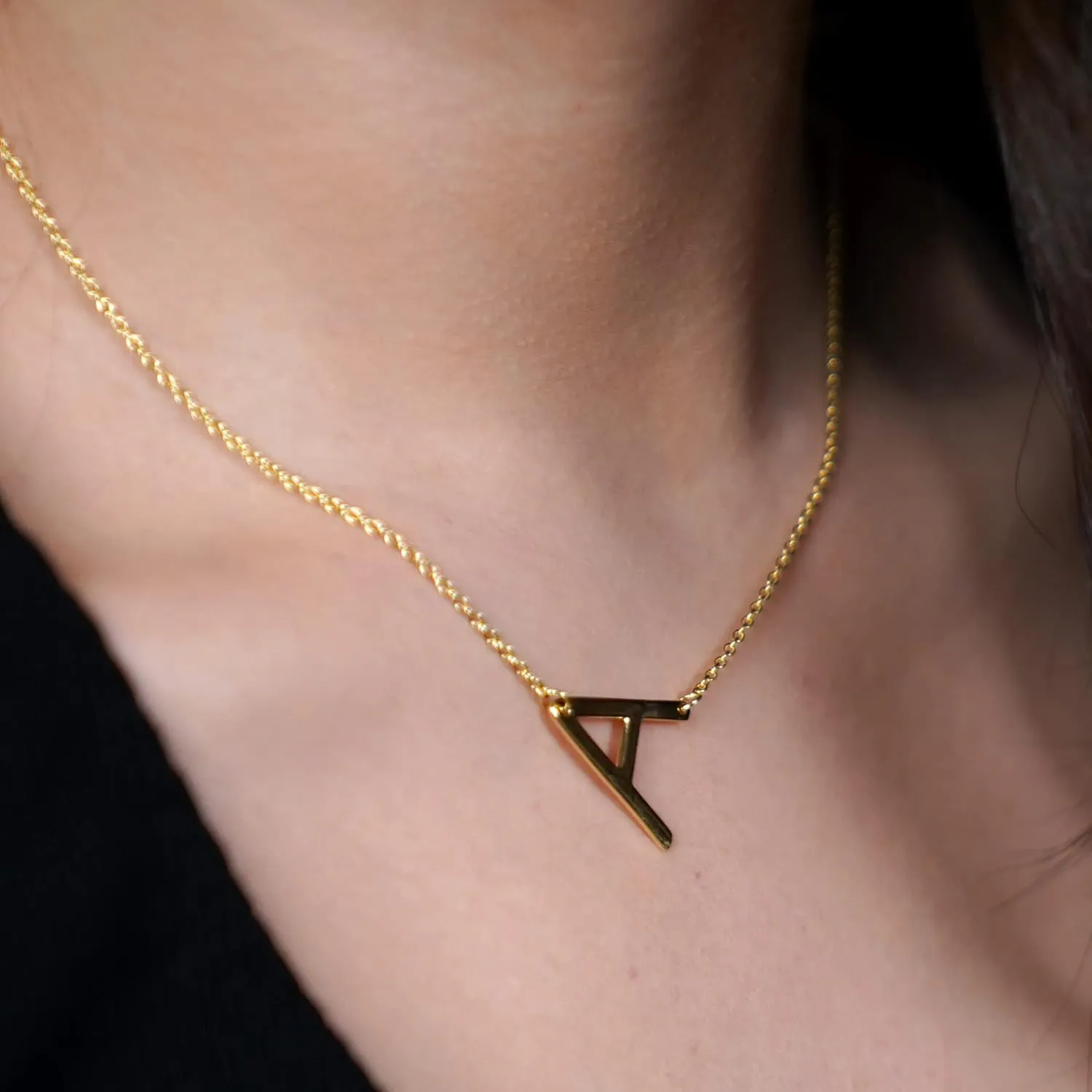 Beaux Bijoux Sideways Initial Necklaces for Women | 14k Gold and Silver Letter Necklaces | Unique Birthday Gift | Trendy Jewelry | Dainty Handmade Necklaces for Women