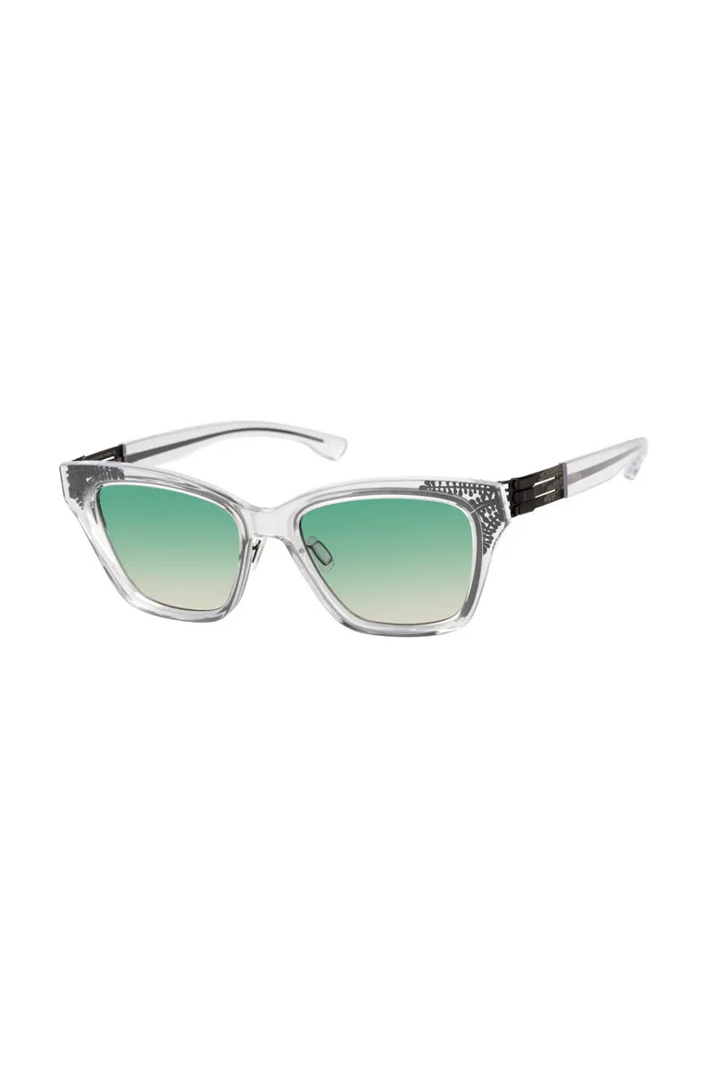 Bibhu 02 Black Crystal Clear Matte Sunglasses
