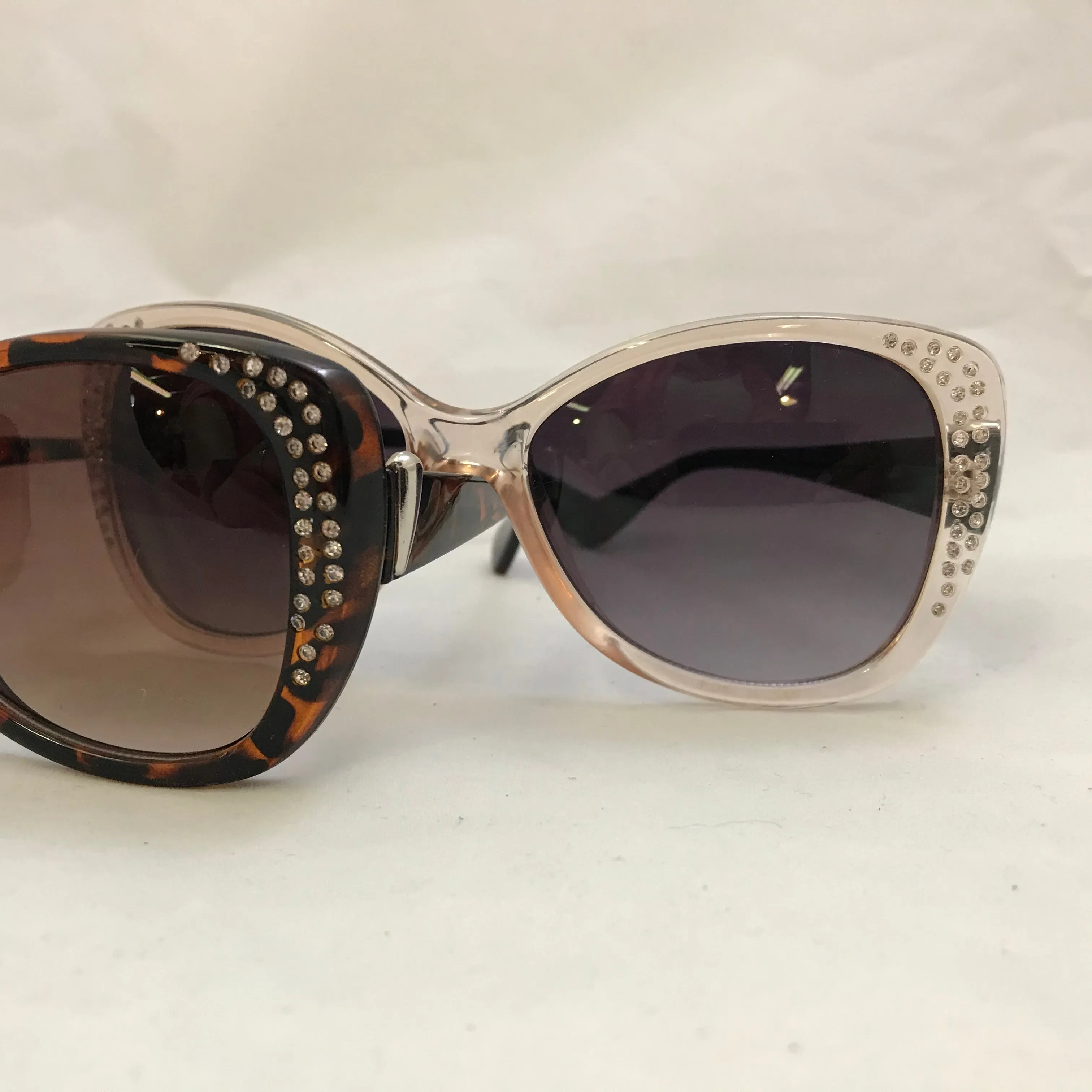Big Square Sunglasses with Bling Accents