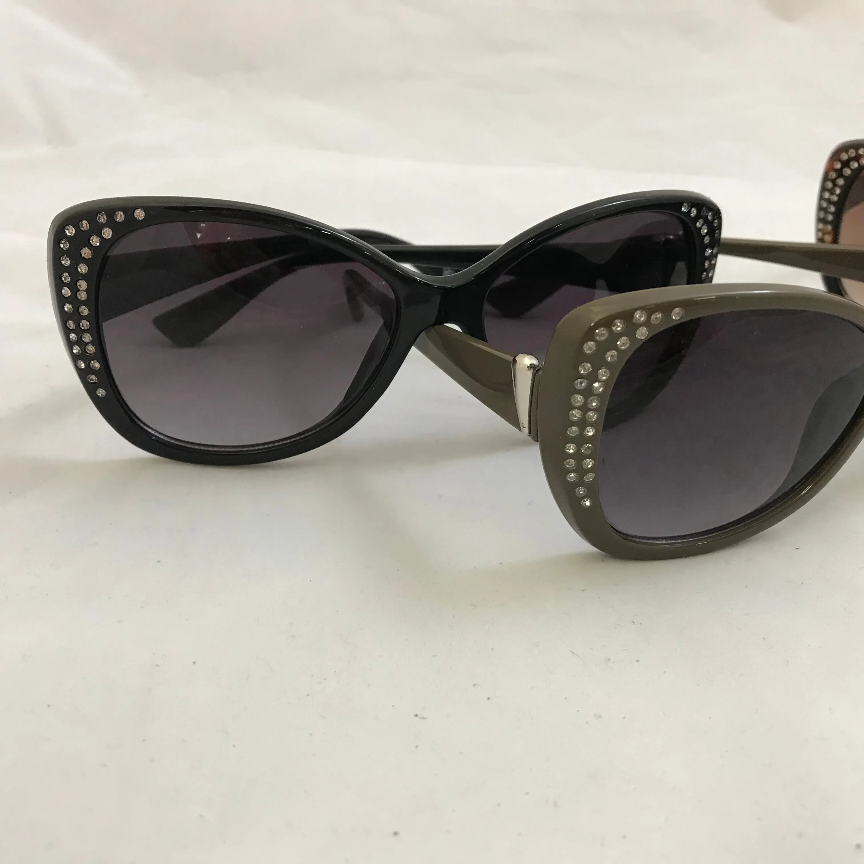 Big Square Sunglasses with Bling Accents