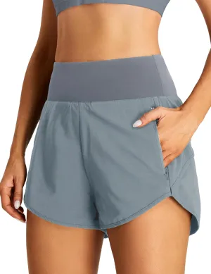 BMJL Women's High Waisted Athletic Shorts Pocket Workout Shorts Gym Sporty Running Shorts