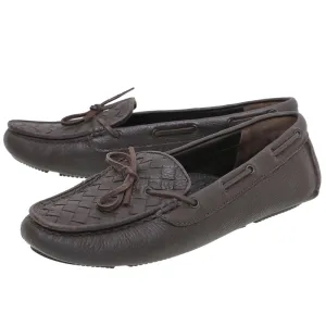 Bottega Veneta Chocolate Brown Intrecciato Bow Loafers 39.5