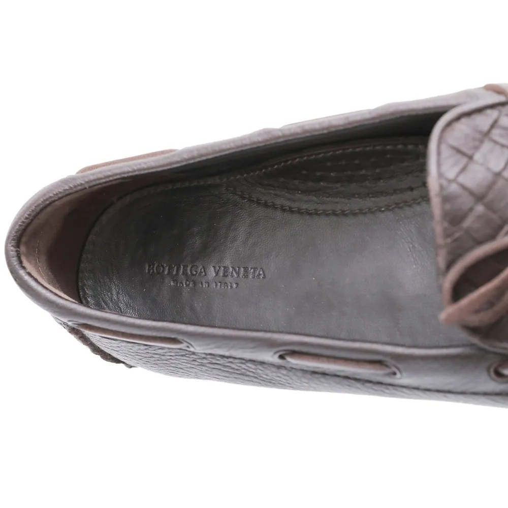 Bottega Veneta Chocolate Brown Intrecciato Bow Loafers 39.5