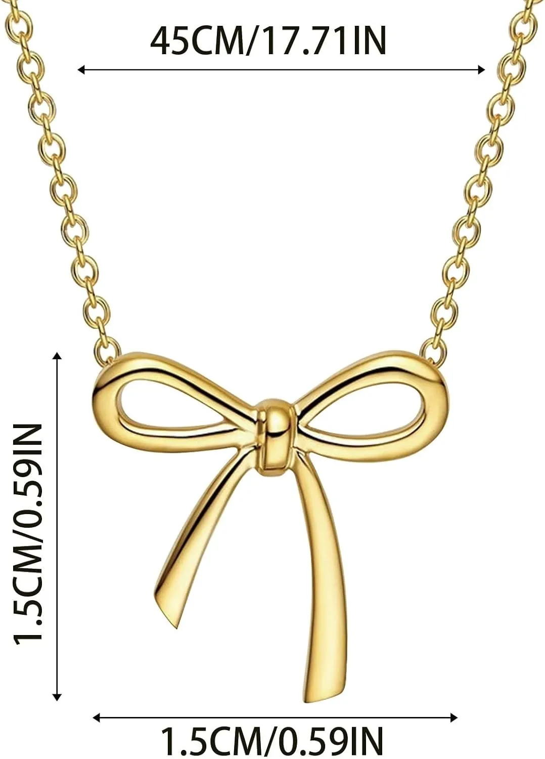 Bow Necklace for Women Dainty Gold/Silver Plated Choker Chain Necklace Trendy Cute Small Bow Pendant Jewelry Necklace for Women