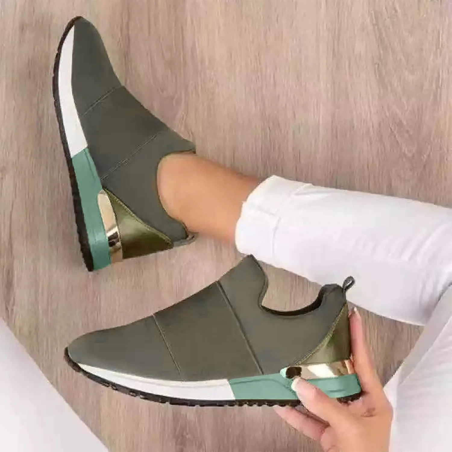 Business Casual Sneakers for Women 2023 Trendy Zapatos para Mujer De Vestir Comodos Trabajo Black and Gold Gym Shoes for Women Women Black Sneakers Size 7.5 Slip On Tennis Shoes for Women Size 6