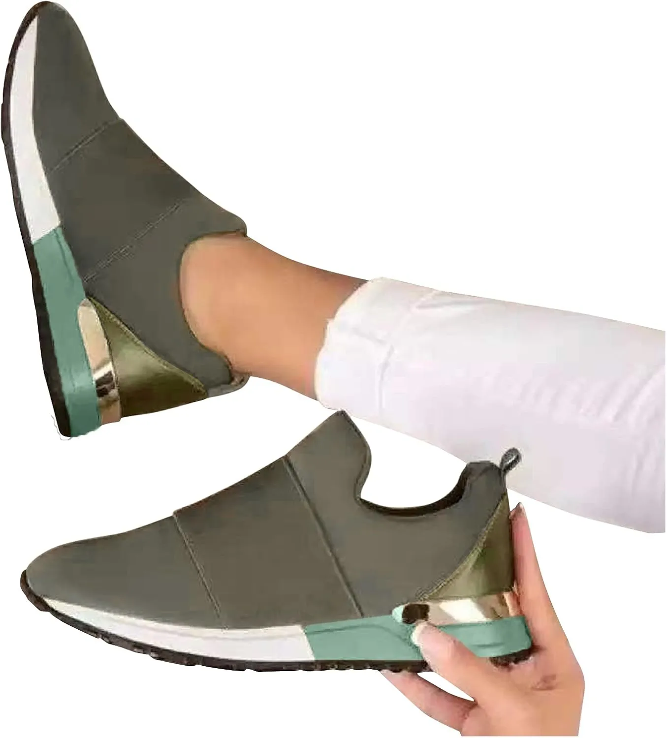 Business Casual Sneakers for Women 2023 Trendy Zapatos para Mujer De Vestir Comodos Trabajo Black and Gold Gym Shoes for Women Women Black Sneakers Size 7.5 Slip On Tennis Shoes for Women Size 6
