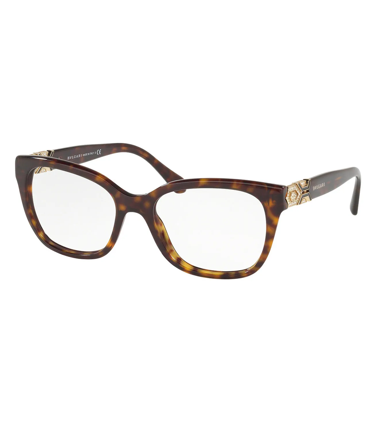 Bvlgari Women's Dark Havana Cateye Optical Frame