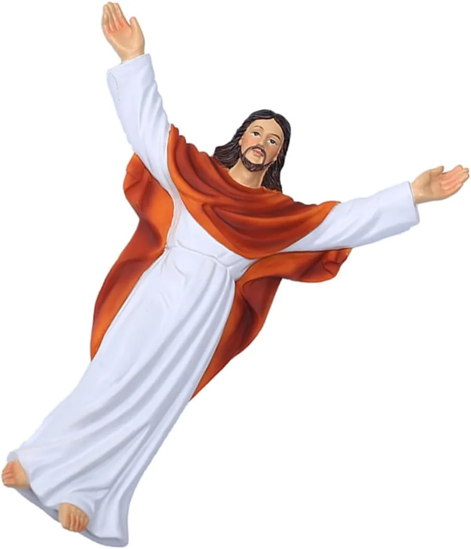 Cabilock Sculpture of Jesus Pendant Necklace Resin Crafts Jesus Figure Religious Dec