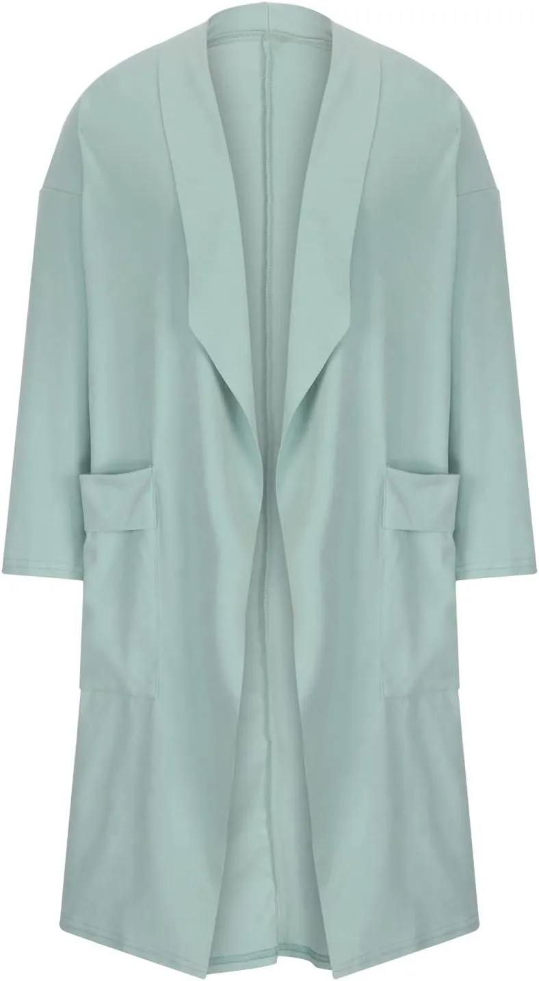 Cardigans for Women Trendy Casual Open Front Winter Coats Comfy Flowy Long Sleeve Trench Coats Tops with Pockets