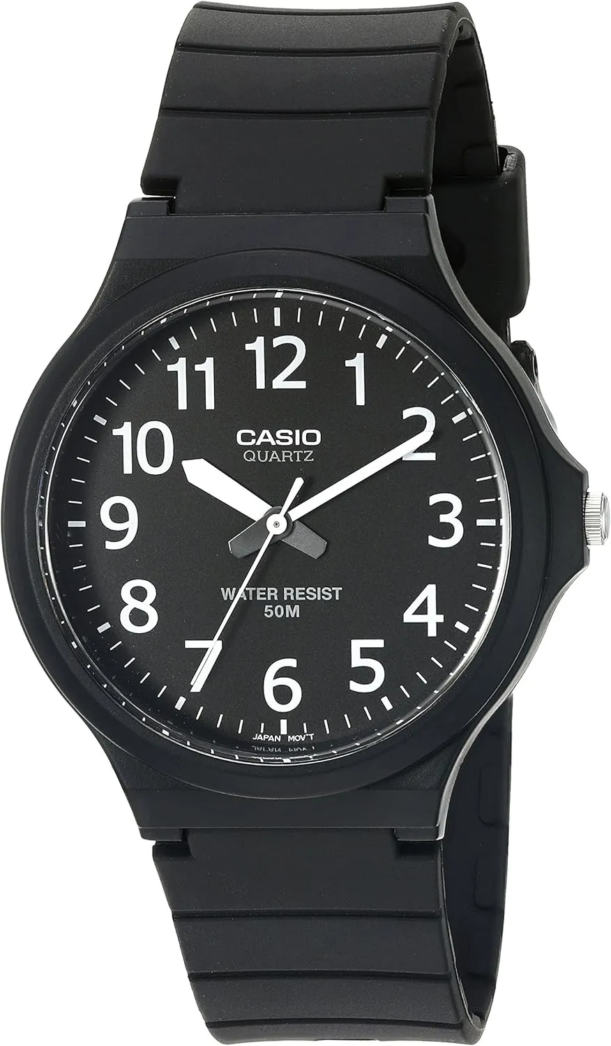 Casio MW240 Series | Mens Quartz Watch | 50M WR | Large Resin Case | Resin Glass | Resin Band | Large Arabic Numerals | Analog Watch | Easy to Read Display | 3 Year Battery