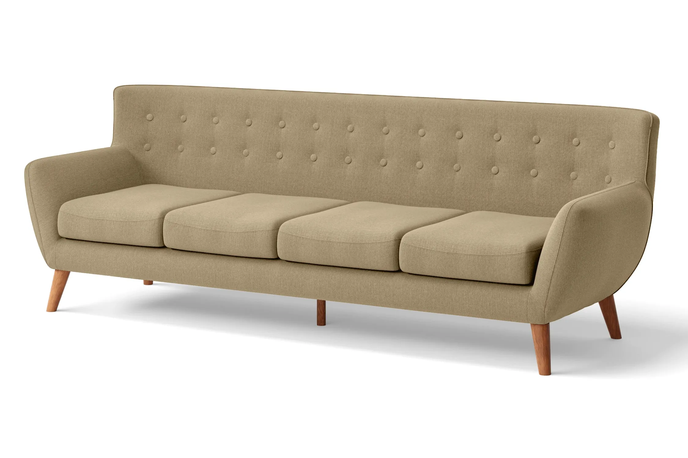 Casoria 4 Seater Sofa Beige Linen Fabric