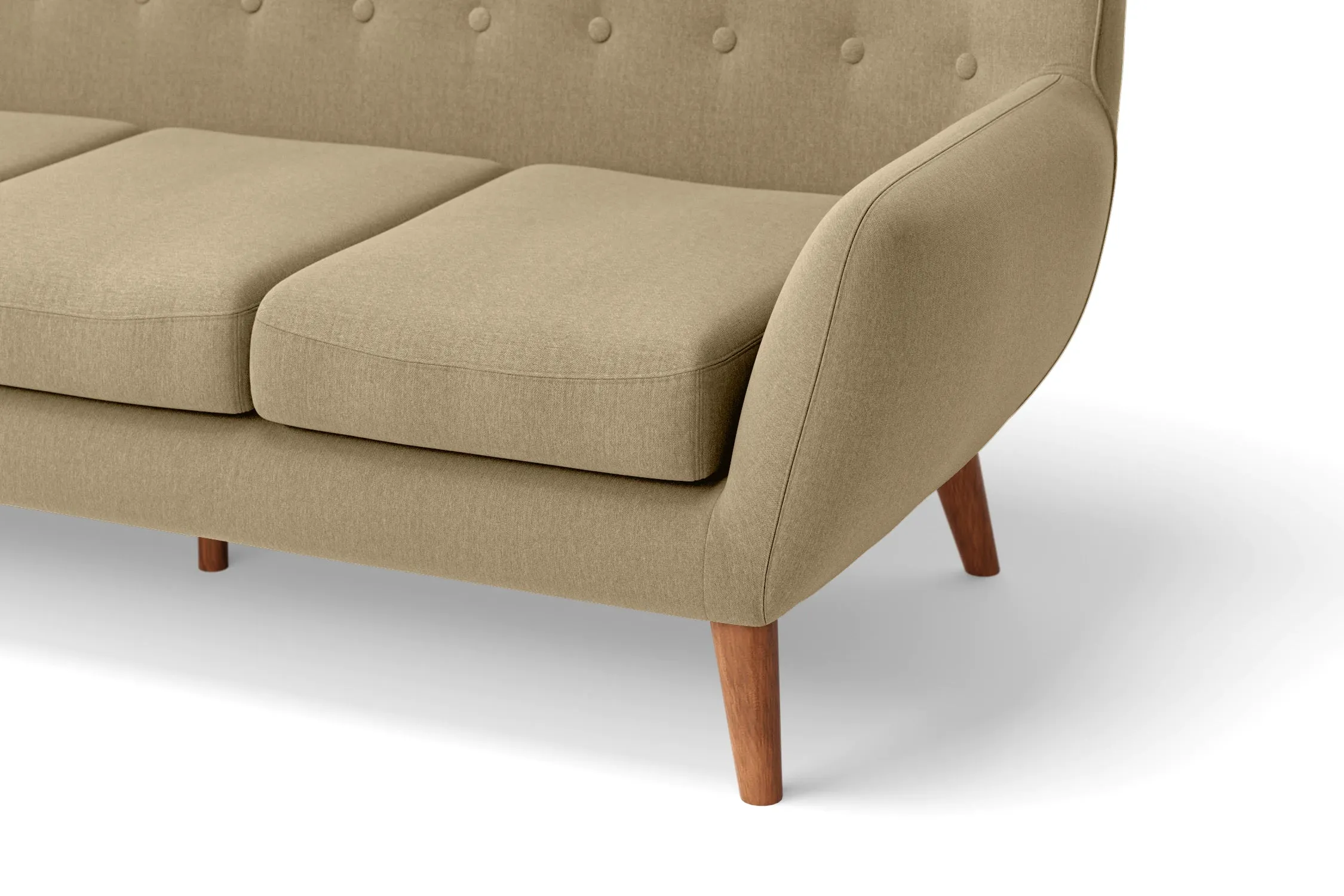 Casoria 4 Seater Sofa Beige Linen Fabric