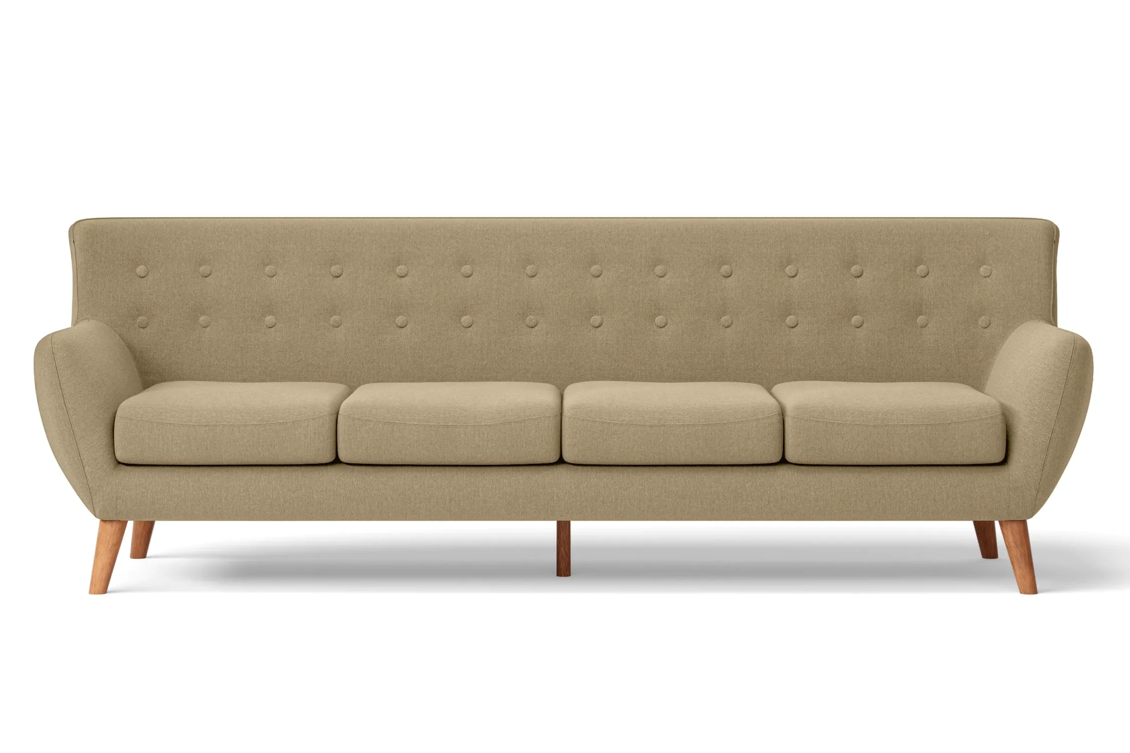 Casoria 4 Seater Sofa Beige Linen Fabric