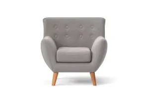 Casoria Armchair Grey Linen Fabric