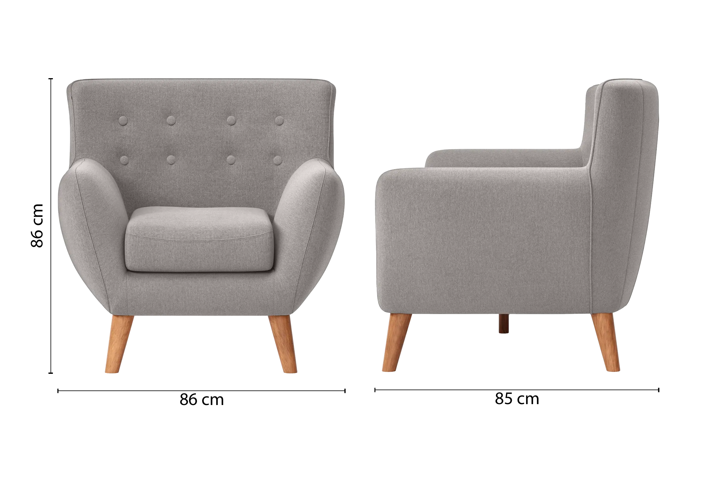 Casoria Armchair Grey Linen Fabric