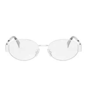 Celine Women's Shiny Palladium Oval Optical Frame