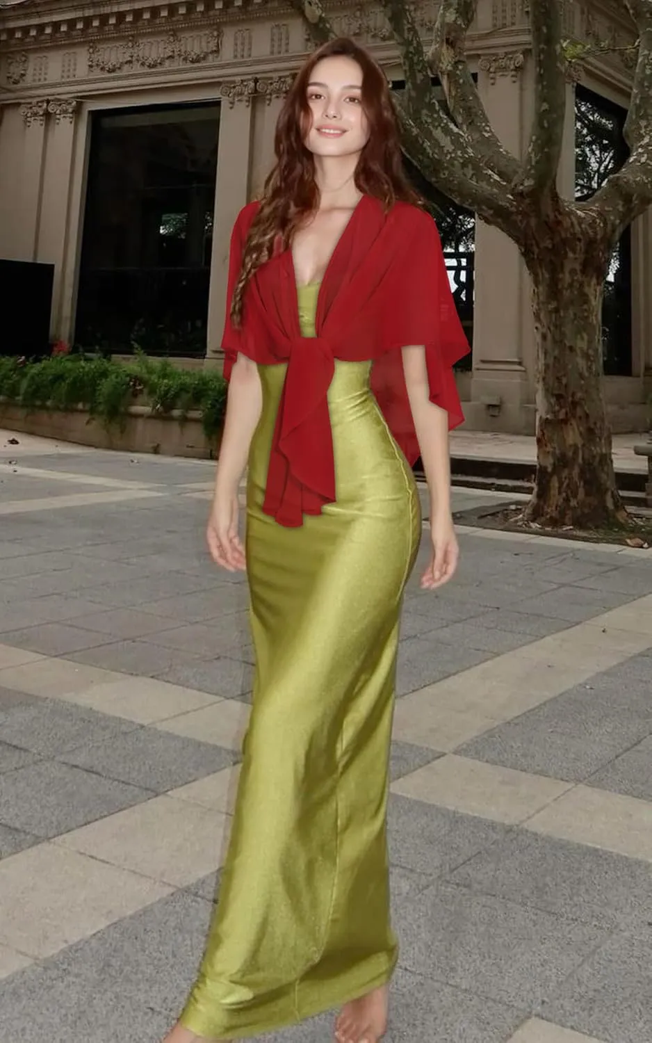 CHICGAL Shawls and Wraps for Evening Dresses Sheer Womens Chiffon Scarf Wedding Bridal Cover Up