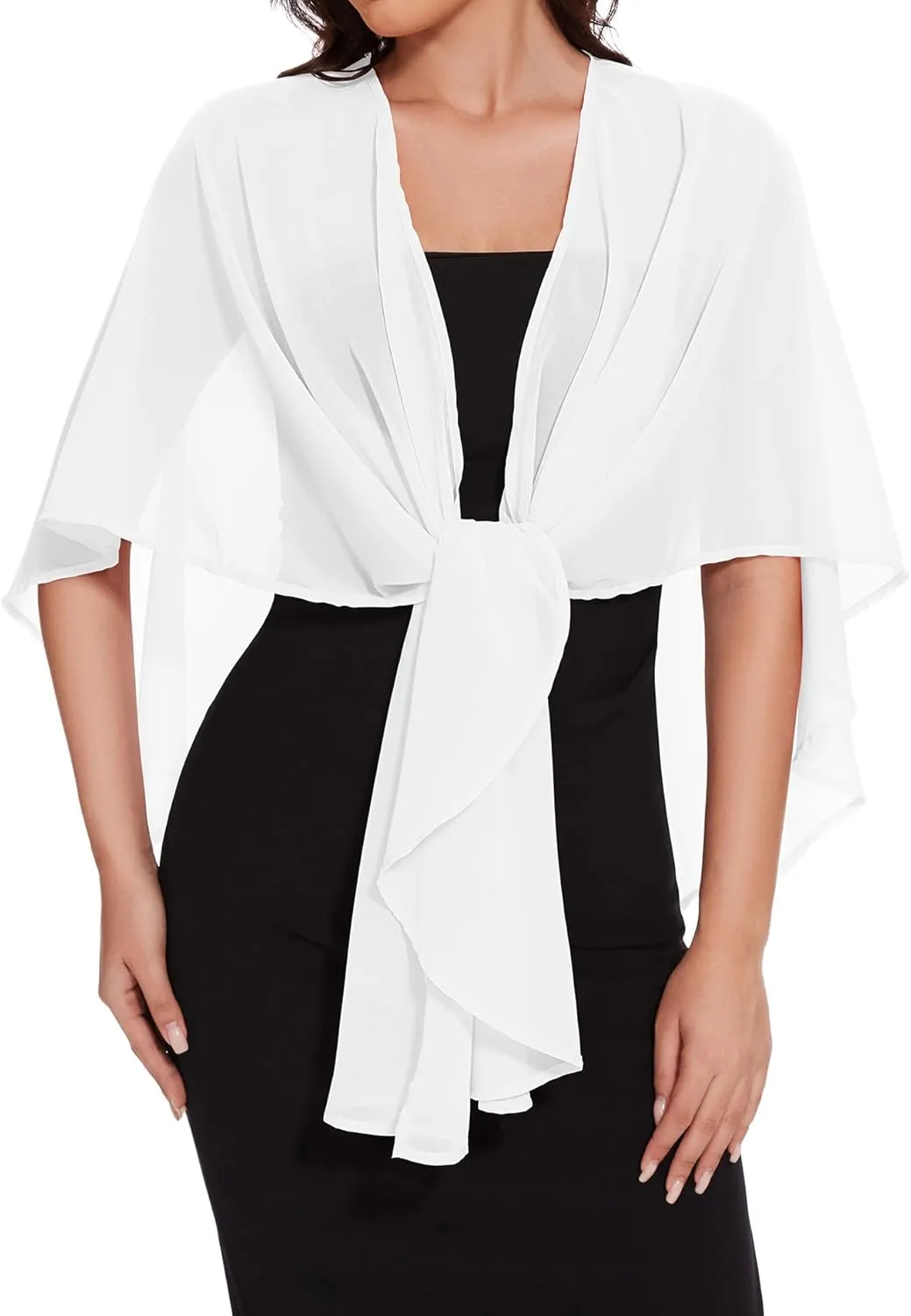 CHICGAL Shawls and Wraps for Evening Dresses Sheer Womens Chiffon Scarf Wedding Bridal Cover Up