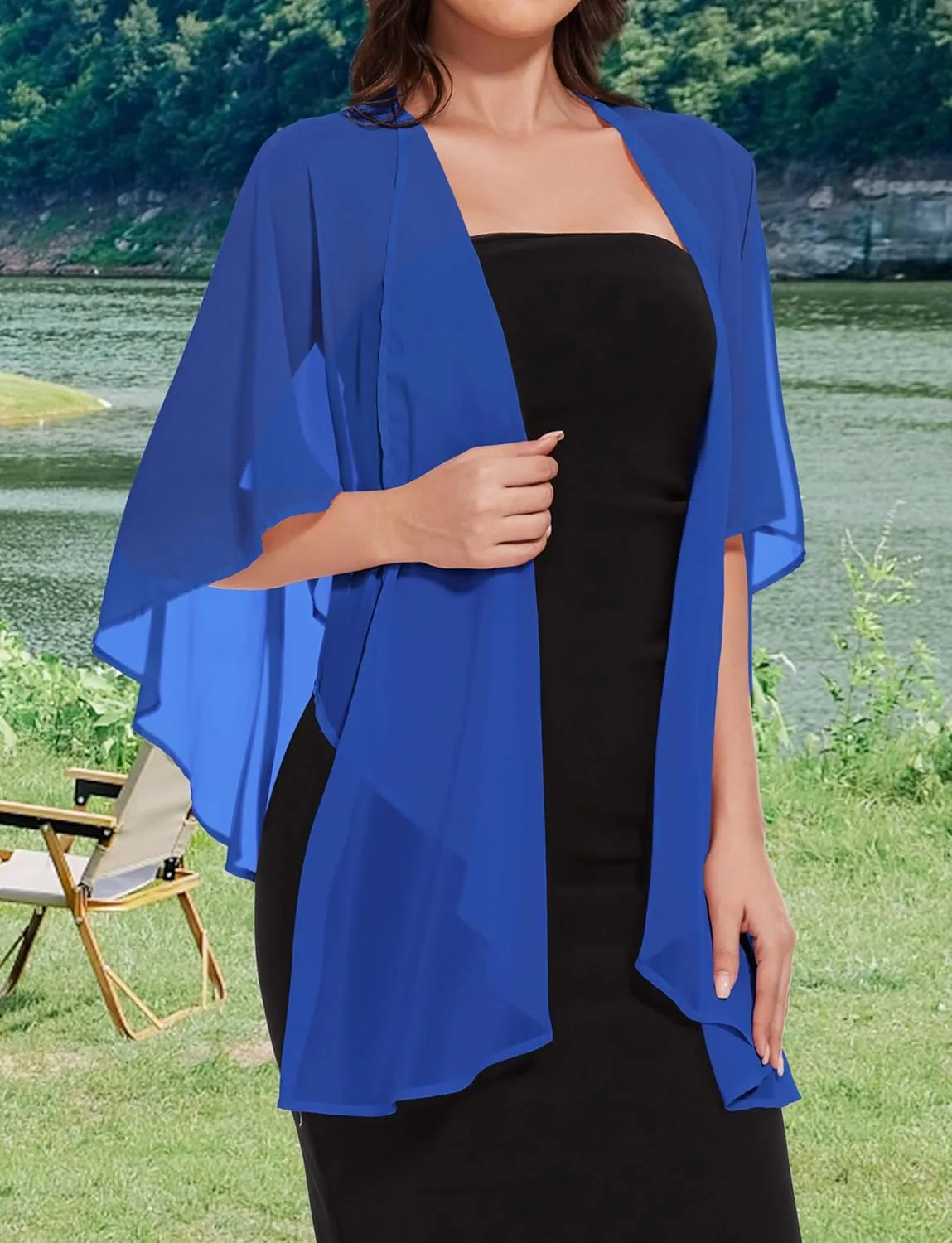 CHICGAL Shawls and Wraps for Evening Dresses Sheer Womens Chiffon Scarf Wedding Bridal Cover Up