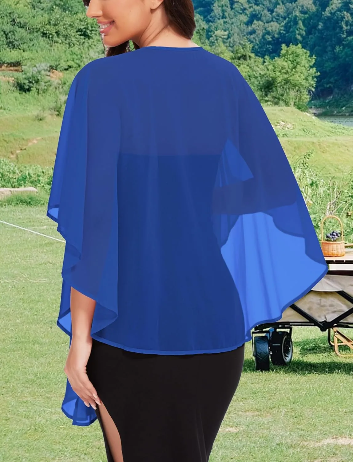 CHICGAL Shawls and Wraps for Evening Dresses Sheer Womens Chiffon Scarf Wedding Bridal Cover Up